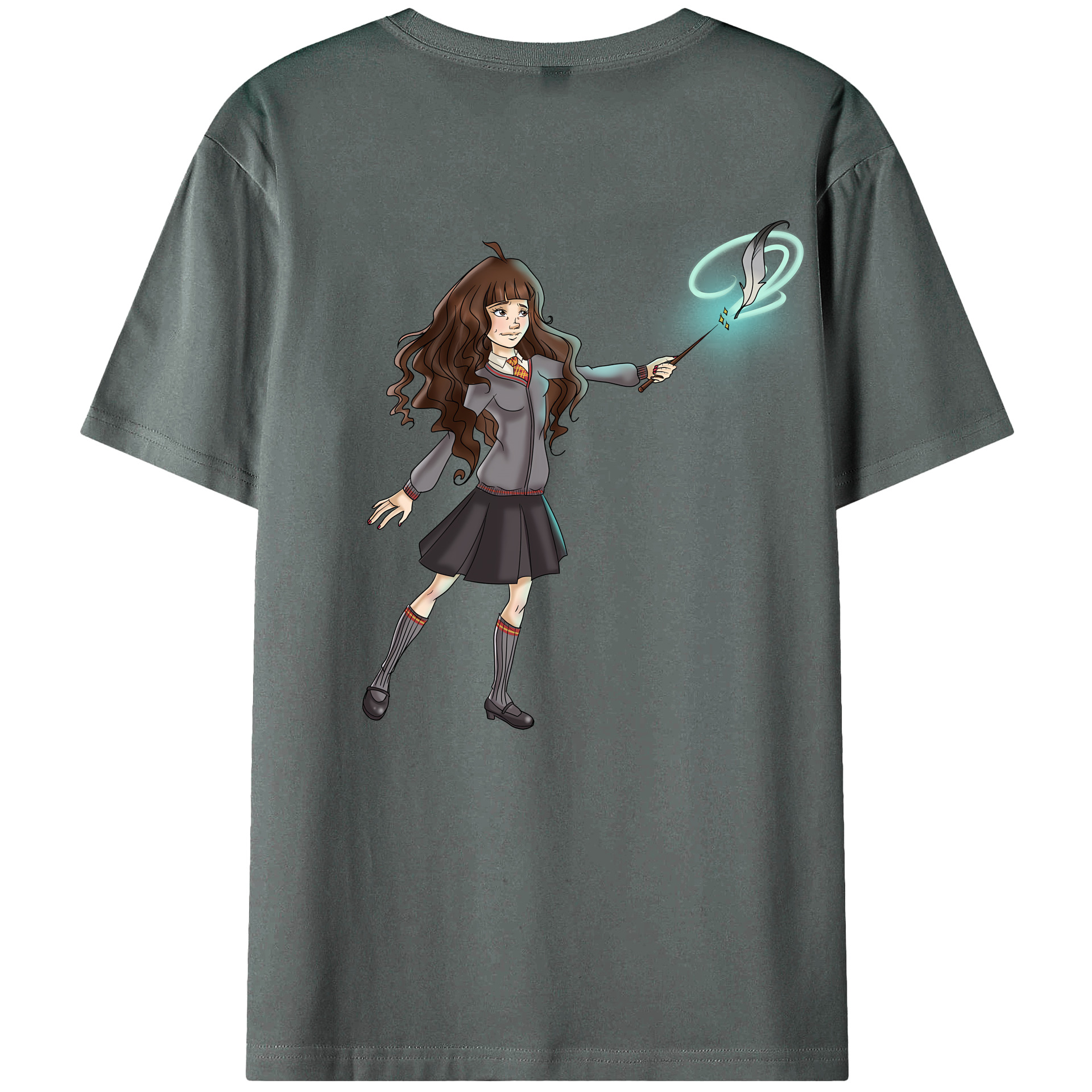 （画像用） Harry Potter ハリー・ポッターシリーズ 綿100％ メンズ半袖Tシャツ（バックプリント） 通気性